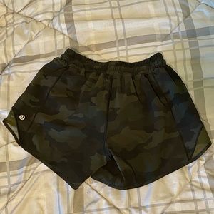 Green Camo Hottie hot shorts 4” inseam